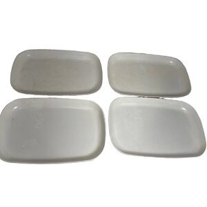 4 Vintage Anchor Hocking Microwave Plates/Trays #452 Hi-Heat 8" X 5"